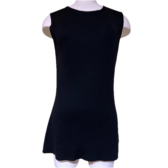 Ann Taylor Shell Sleeveless Silk Knit Long Tank Top Med Black Capsule Classic - Picture 1 of 8